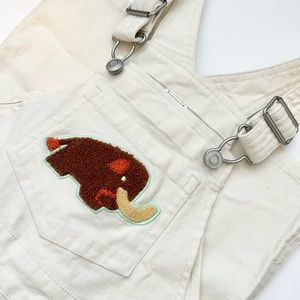 NWT Kids Christian Robinson x Target Mammoth Embroidered Overalls Unisex, 3T
